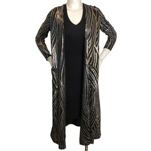 LULAROE SILVER & GOLD GLITTER LONG MAXI CARDIGAN
